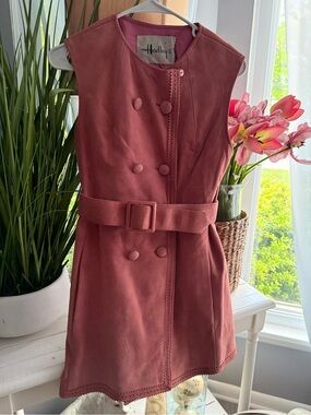 Hadley’s Dusty Rose Double-Breasted Belted Dress